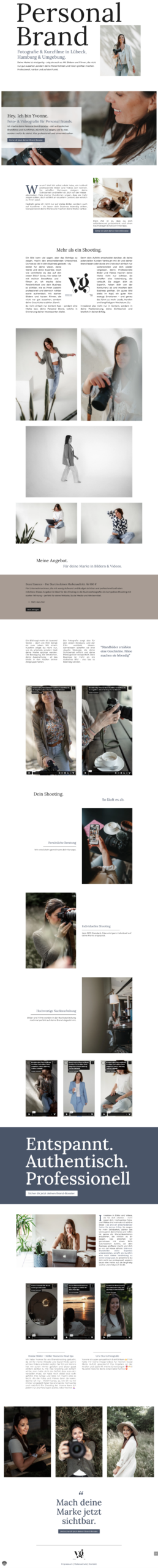 Webdesign mit Stina_Personal Brand Fotografie & Kurzfilme - brandshooting-yvonnegutowski.de